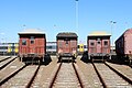 End platform cars LFA 1958, RBI 1561 & LFA 942 stored at Broadmeadow Loco Depot.