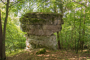 Pilzfelsen am Südhang des Dielberges über dem Ort Enzendorf