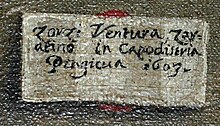 Cartiglio con firma autografa di Giorgio Ventura