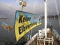 Elbfischerdemo auf der Elbe bei Blankenesse