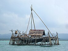 A fishing hut near Pangandaran