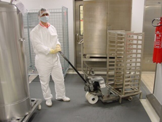 Flooring in a material handling area at the pharmaceutical company Lille, France