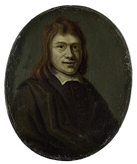 Portrait of Frans van Hoogstraten (1632-1696), poet and bookseller 1700-1732. oil on tinplate. 11 × 9.5 cm (4.3 × 3.7 in). Amsterdam, Rijksmuseum Amsterdam.