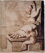 "האמן נדהם לנוכח חורבות עתיקות" (1778-1779) מאת הנרי פוזלי (Fuseli)