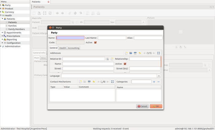 GNU Health - Gestión del Paciente