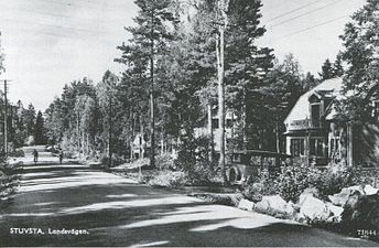 Häradsvägen mot väster från nuvarande Häradsvägen 4, 1930-tal