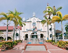 Facade of the National Shrine of St. Anne Hagonoy Church, Bulacan, July 2023.jpg