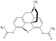 Chemical structure profile of heroin Heroin.png