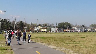 Over 700 people came out for the tenth annual hike of the Lafitte Greenway. Hike Lafitte Greenway New Orleans 2016.jpg