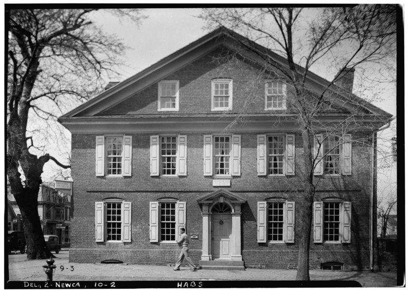 File:Historic American Buildings Survey Edward M. Rosenfeld, Photographer. April 13, 1934 VIEW FROM FRONT - EAST ELEVATION - Amstel House, 2 East Fourth Street, New Castle, New Castle HABS DEL,2-NEWCA,10-2.tif