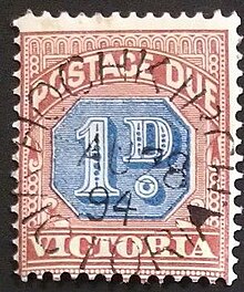 Victorian stamp with Hochkirch postmark Hochkirch Victoria postmark 1894.jpg