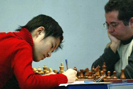 Hou Yifan, when she was 11, at the 2005 World Team Chess Championship, Beersheva, Israel