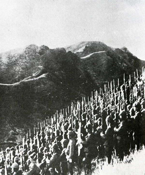 Japanese troops on border of Burma