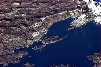 Split pictured from the ISS