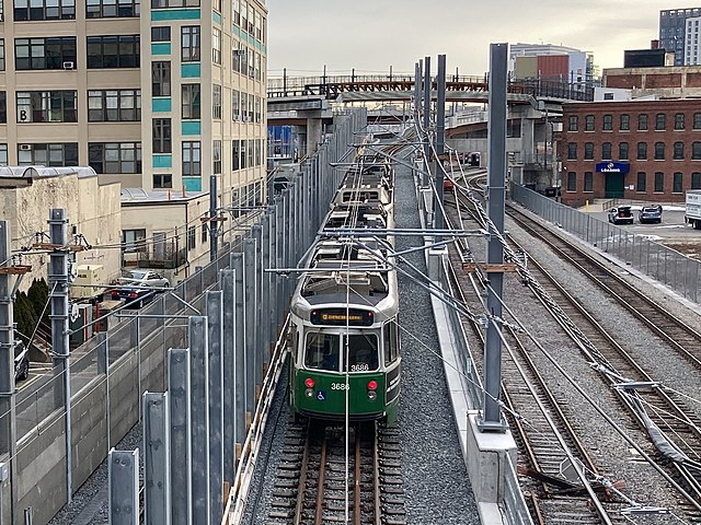 A test train on the Red Bridge viaduct in January 2022