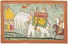 Indra en Sachi rijden op Airavata, 1670-1680
