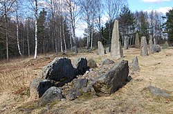 The ship placement 1 in front and 2 behind, from Istrehågan