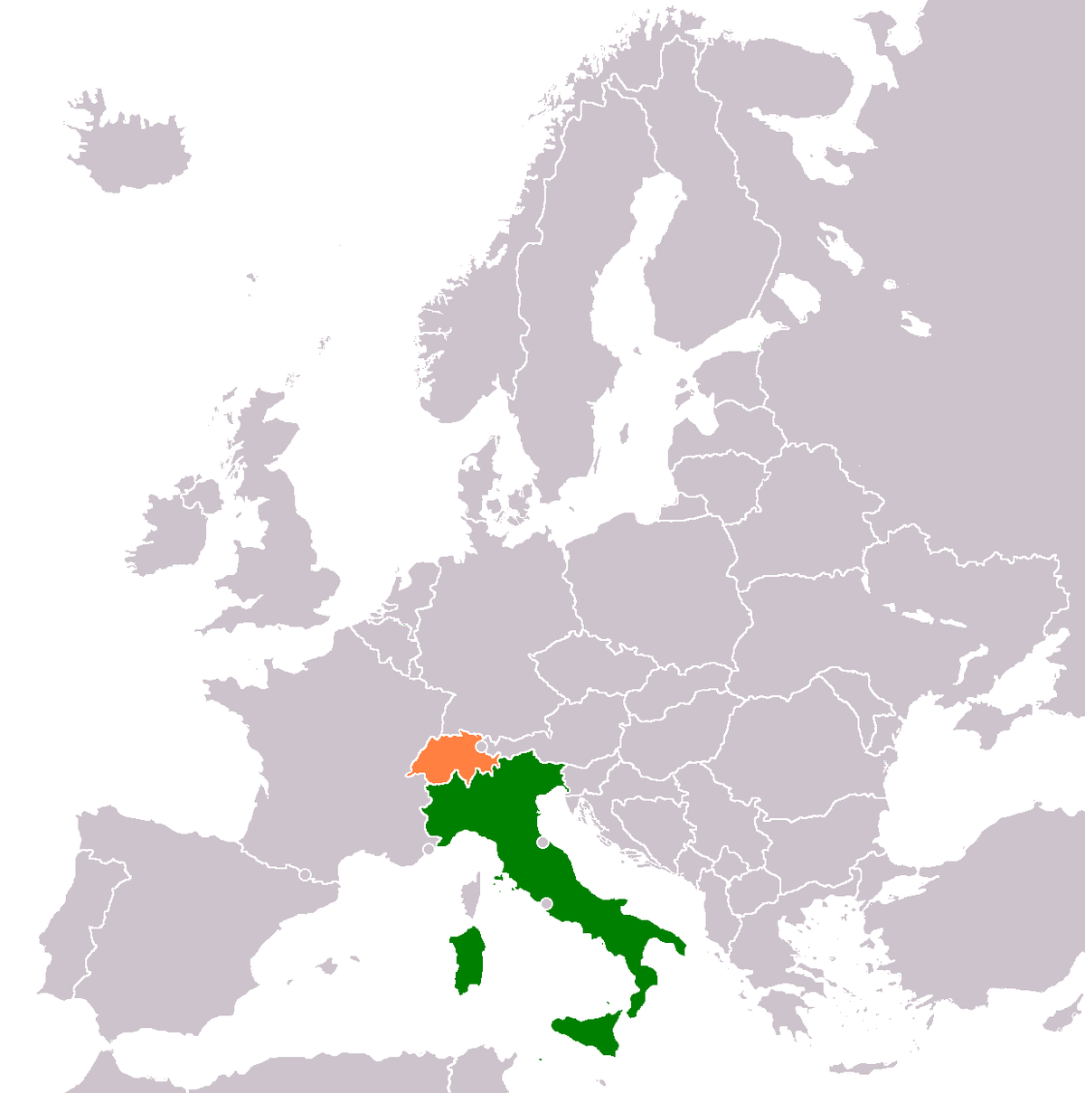 map of switzerland and italy Italy Switzerland Relations Wikipedia