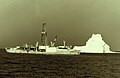 Drillship Joides Resolution off an iceberg in the Weddell Sea, Antarctica