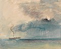 [en→ar]A Paddle-steamer in a Storm, ألوان مائية by J. M. W. Turner, ca. 1841