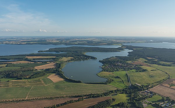 The Kölpinsee, Jabelscher See and Fleesensee near Jabel