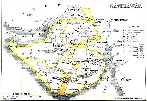 1855 map of Kathiawar