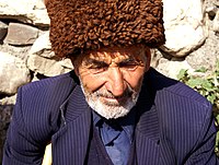 An aqsaqal from Khinalug Khinalugian Suleyman 2007.jpg