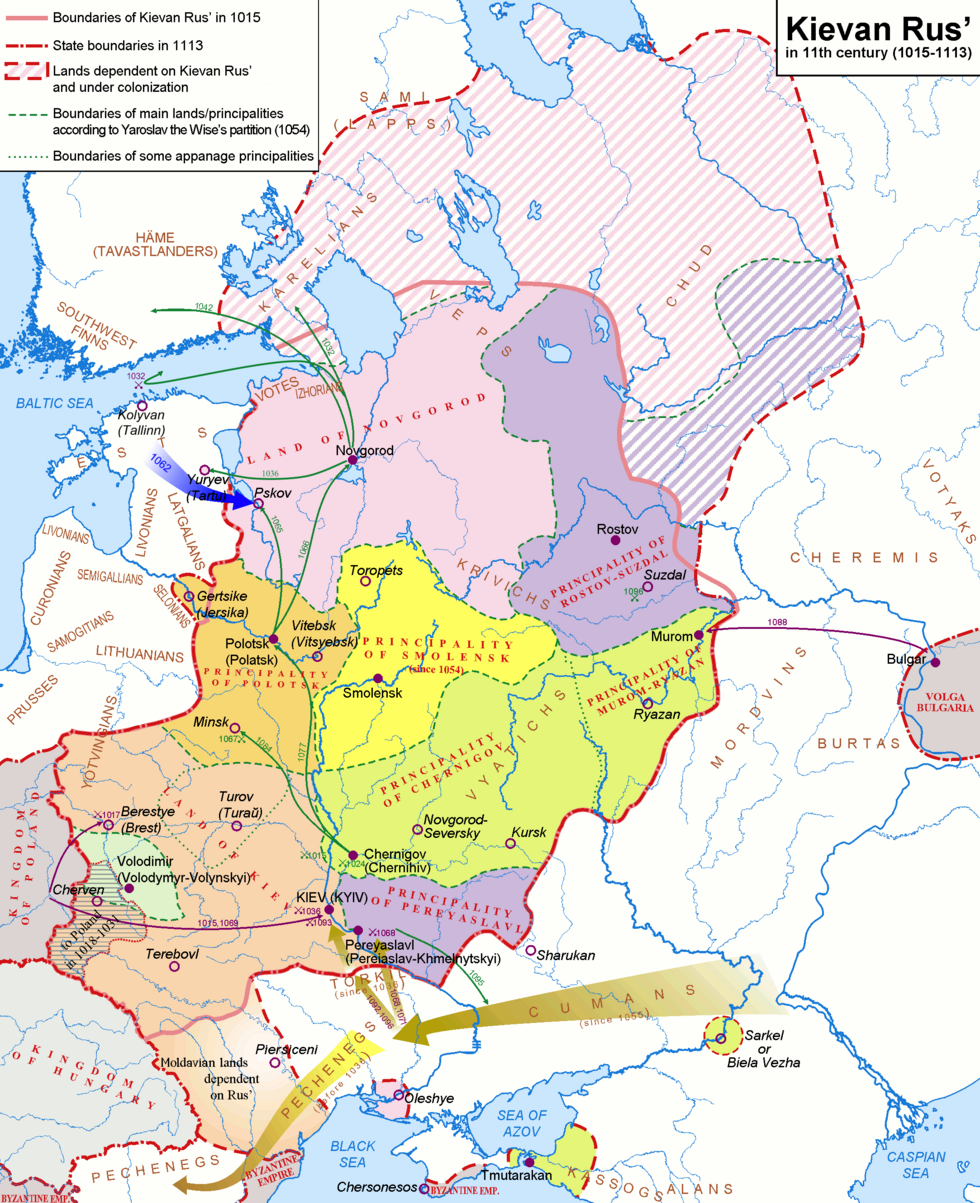 List of tribes and states in Belarus, Russia and Ukraine