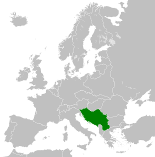 Location of the Kingdom of Yugoslavia in Europe