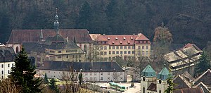 Kloster und Abteikirche aus nördlicher Ansicht