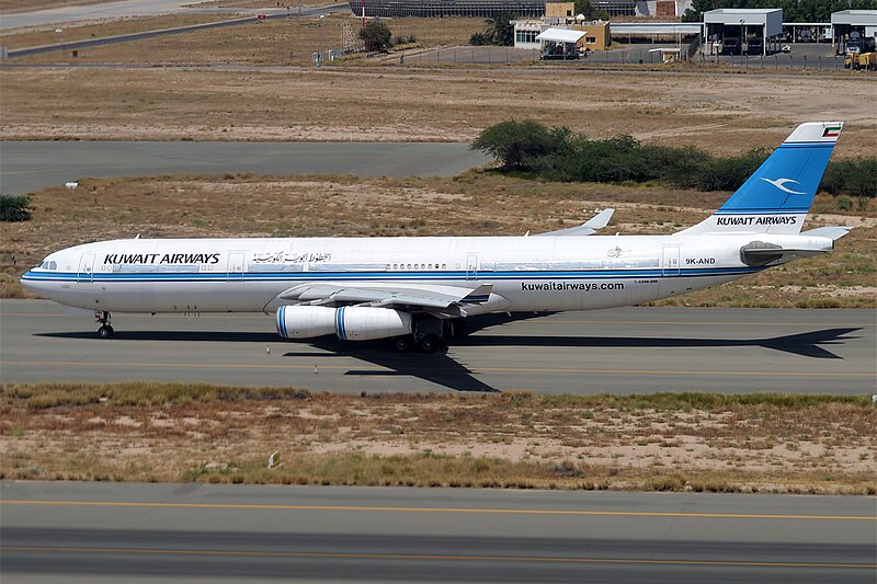 File:Kuwait Airways, 9K-AND, Airbus A340-313.jpg