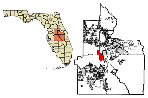 File:Lake County and Orange County and Osceola County and Polk County Florida Incorporated and Unincorporated areas Four Corners Highlighted 1224581.svg