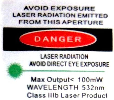 A typical US (ANSI) laser warning label