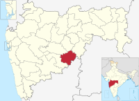 मानचित्र जिसमें लातूर ज़िला Latur district हाइलाइटेड है