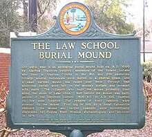 Historical marker on the University of Florida campus Law School Mound at University of Florida.jpeg