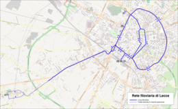 Lecce - Karte des Trolleybusnetzes - 2014-07-07.png