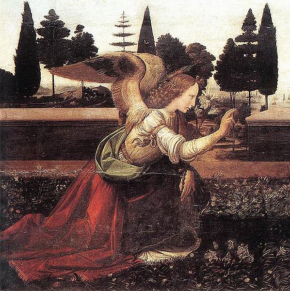 File:Leonardo da Vinci - Annunciazione - c. 1472 – 1475 left.jpg