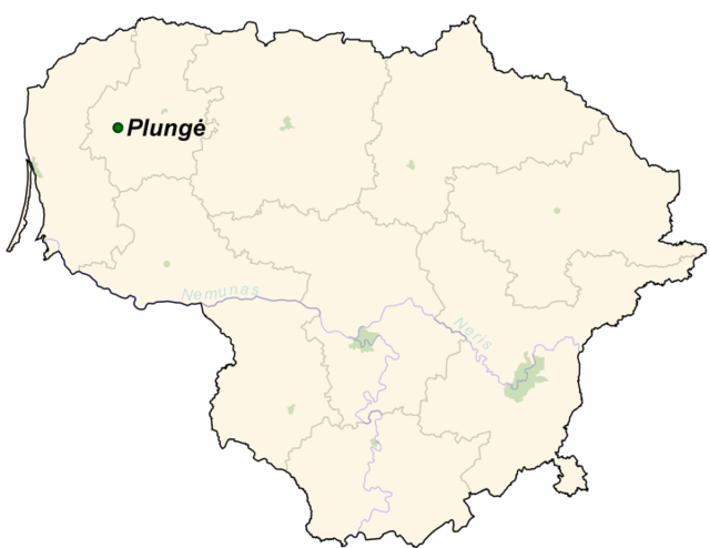 プルンゲの位置（リトアニア共和国）の位置図