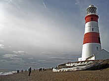 The lighthouse and sea defences in 2016