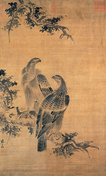 Eagles, a Chinese Ming period painting. Located at the National Palace Museum