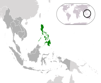 Location of the Philippines – green in ASEAN – gray
