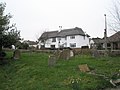 Looking from North Lancing Churchyard over to a thatched cottage in Manor Road - geograph.org.uk - 2304955.jpg