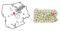 Lage von Nanticoke im Luzerne County, Pennsylvania.