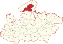 Madhya Pradesh Lok Sabha constituencies (Gwalior highlighted).png