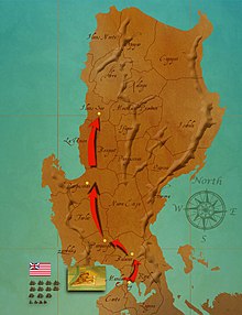 Map showing the chronological advance of British troops from Manila toward parts of Northern Luzon. Map British troop movement Philippines 1762.jpg