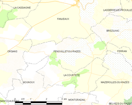 Mapa obce Fenouillet-du-Razès
