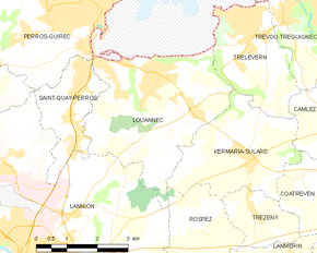 Poziția localității Louannec