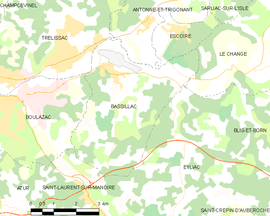 Mapa obce Bassillac