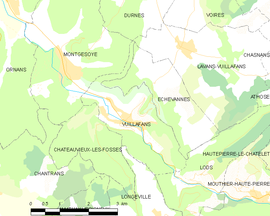 Mapa obce Vuillafans