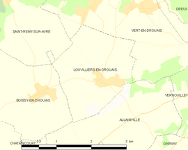 Mapa obce Louvilliers-en-Drouais